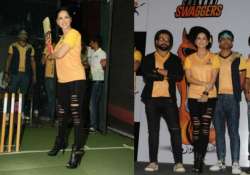 sunny leone launches her chennai swaggers squad for box cricket league