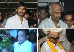 kamal haasan rajnikanth dhanush attend vaali s funeral view pics