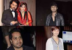 shaan sonu nigam sunishi mika at toshi shabri s wedding reception view pics