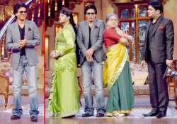 shah rukh khan promotes chennai express on comedy nights with kapil sets view pics