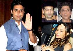 shah rukh karan farah at abhishek bachchan s birthday bash see pics