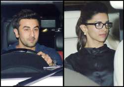 ranbir ditches katrina watches gunday with deepika see pics