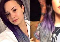 demi lovato dyes her hair purple silver