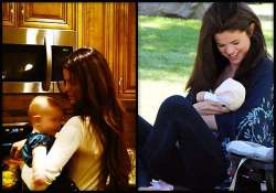 selena and baby sister gracie cook x mas dinner for family see pics