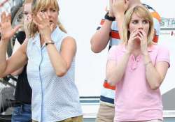 working with aniston leaves emma roberts gushing