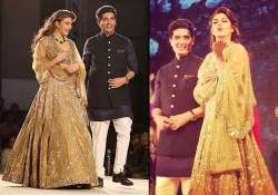 jacqueline fernandez becomes gold bride for manish malhotra see pics