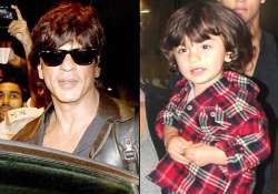 shah rukh khan copies son abram s hairstyle see pics