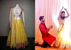 mira rajput flaunts anita dongre s lehenga for sangeet see pics