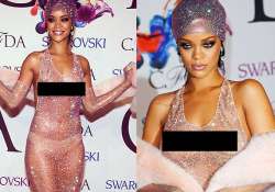 rihanna shocks the crowd in sheer see through dress at fashion icon awards see pics