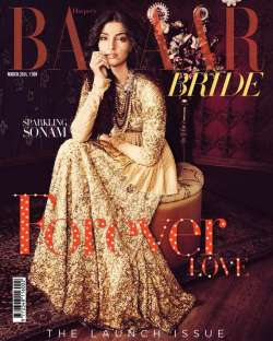 sonam kapoor sparkles on bridal magazine s cover