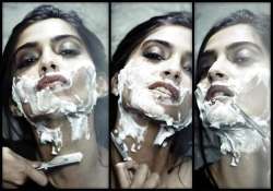 huh is that sonam kapoor shaving her face see pics