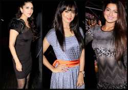 sunny gauahar sana in their startling avatars at baby doll success bash see pics