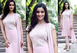 alia bhatt looks demure desi in pink salwar kameez see pics