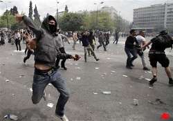 anti austerity protesters clash with police in greece