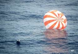 dragon ship back on earth after space station trip