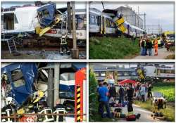 head on train collision in switzerland watch rescue operation in pics