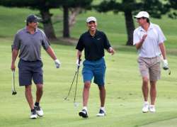 obama golf game bumps army couple s wedding spot