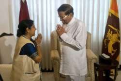 sushma swaraj briefs sri lankan president on bilateral meeting