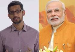 watch google ceo sundar pichai welcomes pm modi to silicon valley