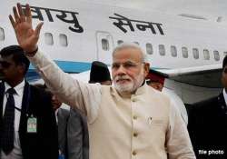 pm narendra modi flies to kathmandu after saarc retreat