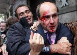 anti austerity protest in greece turns violent