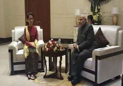 pm modi meets myanmar pro democracy icon suu kyi