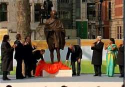 historic gandhi statue unveiled at britain s parliament square