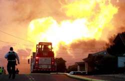 gas pipeline rupture causes major fire near san francisco airport