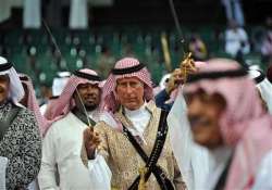 prince charles takes part in saudi dance of the swords