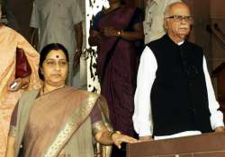 advani sushma skip speaker s tea party