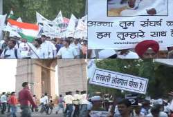 anna hazare s supporters stage demos in delhi mumbai