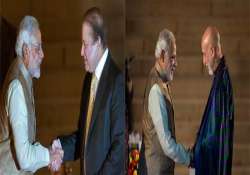 as pm modi has brief exchanges with saarc leaders