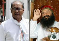 digvijay meets dera chief gurmeet asks for votes in up