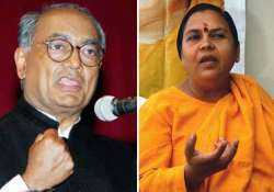 fielding uma in up shows bjp is politically bankrupt says digvijay