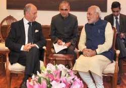 french minister has positive talks with modi invites him to france