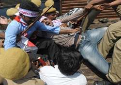 hundreds arrested for blocking hyderabad bangalore highway