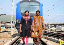 young woman steers chennai s first metro train