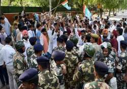 iit madras row protest held outside hrd ministry office