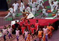 yoga day ramdev holds preparatory session