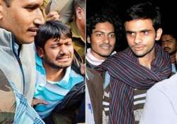 police grills jnusu president kanhaiya kumar umar khalid and anirban bhattacharya together