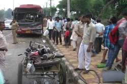 three low floor buses collide in west delhi one dead