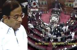 bjp uproar in rs over chidambaram s saffron terrorism remark