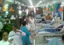 hospital staff perform garba inside dialysis centre in ahmedabad