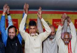 javadekar meets chandrababu naidu to save alliance