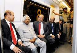 kalam takes a maiden ride on delhi metro