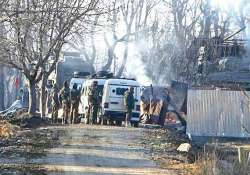 militants attack police party in sopore two injured