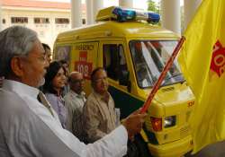 nitish flags off advance life support ambulance