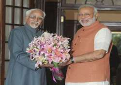 pm meets vice president hamid ansari