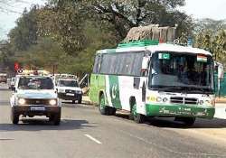 police jeep escorting delhi lahore bus overturns