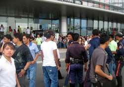 police baton charge crowd outside modi fast venue